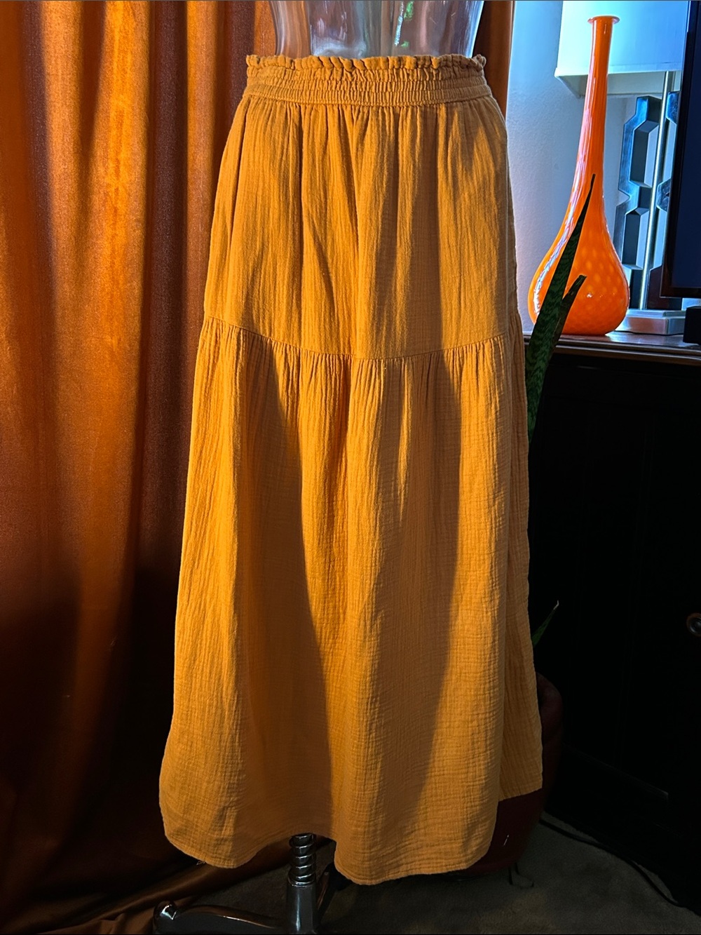 Universal Thread Orange Tiered Maxi Skirt